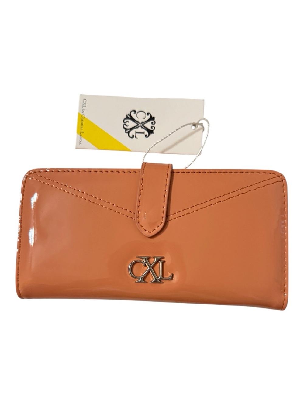 CXL Christian Lacroix Patent Bifold Wallet Tango NWT